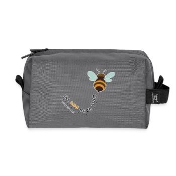 Je reviendrai bientôt - Trousse de toilette en tissu recyclé - anthracite - Devant