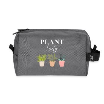 Fun colorful design for plant lovers - Recycled Toiletry Zip Bag - anthracite - Front