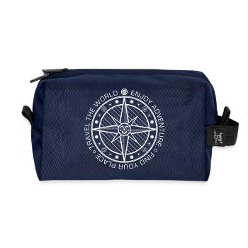 Compass (Adventure, Travel) 02 - Recycled Toiletry Zip Bag - navy - Front