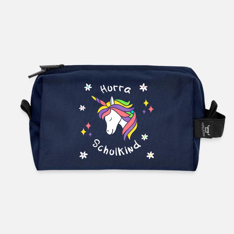 SCHULKIND Einhorn Einschulung - Recycelte Kulturtasche - Navy