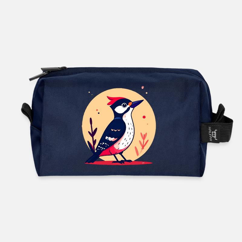 Buntspecht mit roter Haube - Recycelte Kulturtasche - Navy