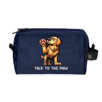 Talk to the Paw Golden Retriever Goldie Goldies - Recycelte Kulturtasche - Navy - Vorne