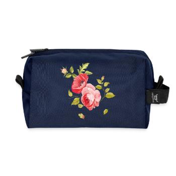 Rose bouquet - Recycled Toiletry Zip Bag - navy - Front