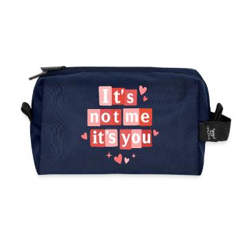 Ich bin es nicht, sondern du lustiges Valentinszitat - Recycelte Kulturtasche - Navy - Vorne