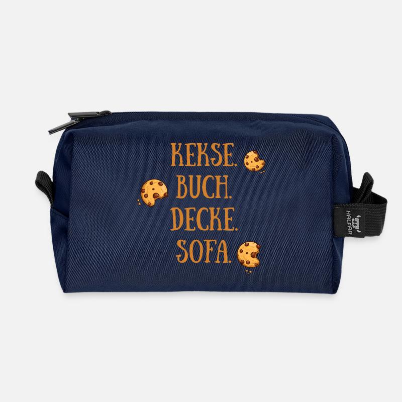 Kekse Buch Decke Sofa - Recycelte Kulturtasche - Navy