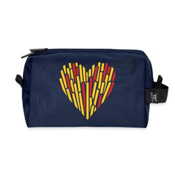 Heart Fries - Recycled Toiletry Zip Bag - navy - Front