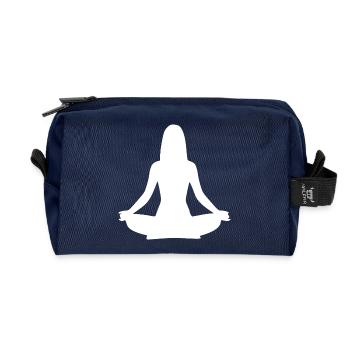 Formes de yoga Silhouettes Méditation blanche - Trousse de toilette en tissu recyclé - marine - Devant