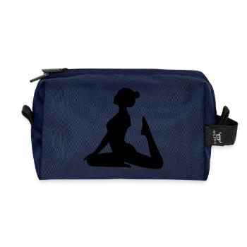 Yoga Silhouetten schwarz Schattenfigur Meditation - Recycelte Kulturtasche - Navy - Vorne