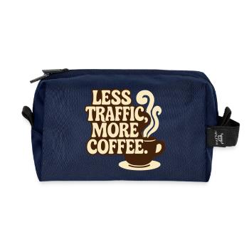 Traffic vs Café : Le Lifestyle du Télétravail - Trousse de toilette en tissu recyclé - marine - Devant