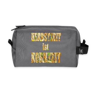 Herbst Schrift - Recycelte Kulturtasche - Anthrazit - Vorne
