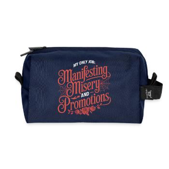 Manifester la misère et les promotions - Trousse de toilette en tissu recyclé - marine - Devant