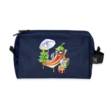 A chili Christmas at the beach - Recycled Toiletry Zip Bag - navy - Front