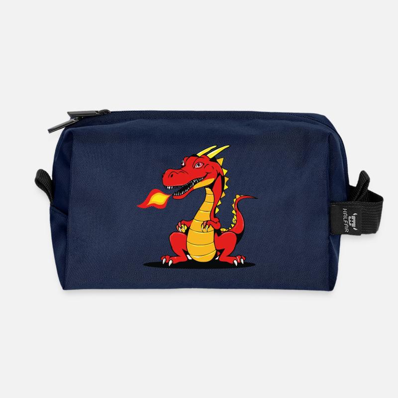 Drachenstark durch den Alltag - Recycelte Kulturtasche - Navy