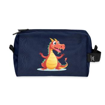 Bunte Drachen-Welt auf meinem Shirt - Recycelte Kulturtasche - Navy - Vorne