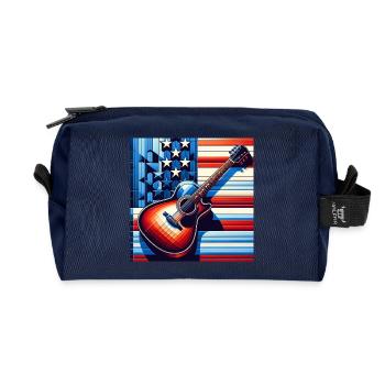 American Guitar - Recycled Toiletry Zip Bag - navy - Front