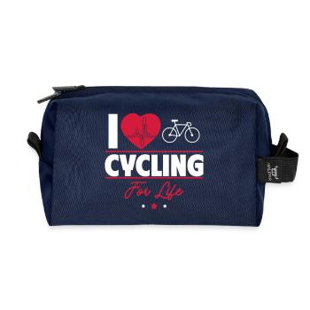 Ich liebe Radfahren für immer – Radler-Style! - Recycelte Kulturtasche - Navy - Vorne