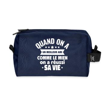 Un meilleur ami comme le mien - Trousse de toilette en tissu recyclé - marine - Devant