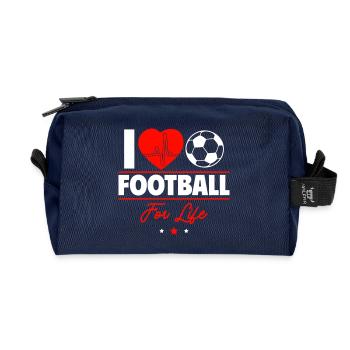I love football for life - Recycled Toiletry Zip Bag - navy - Front