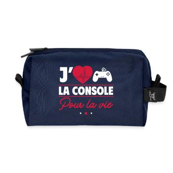 J'aime le gaming pour toujours – Pour les gamers ! - Trousse de toilette en tissu recyclé - marine - Devant