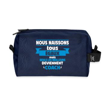 Seuls les meilleurs deviennent coach - Trousse de toilette en tissu recyclé - marine - Devant