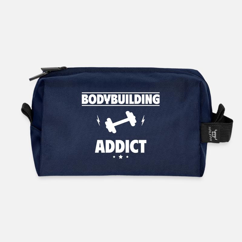 Bodybuilding Süchtig - Recycelte Kulturtasche - Navy