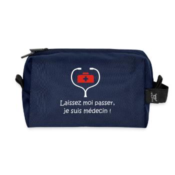 Medecin - Trousse de toilette en tissu recyclé - marine - Devant