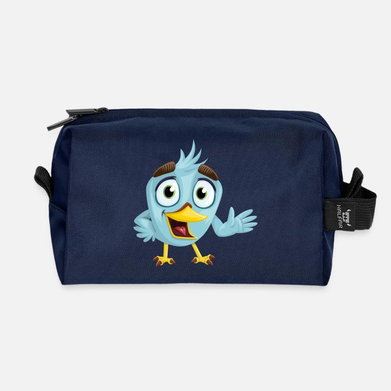 Vogel - Recycelte Kulturtasche - Navy