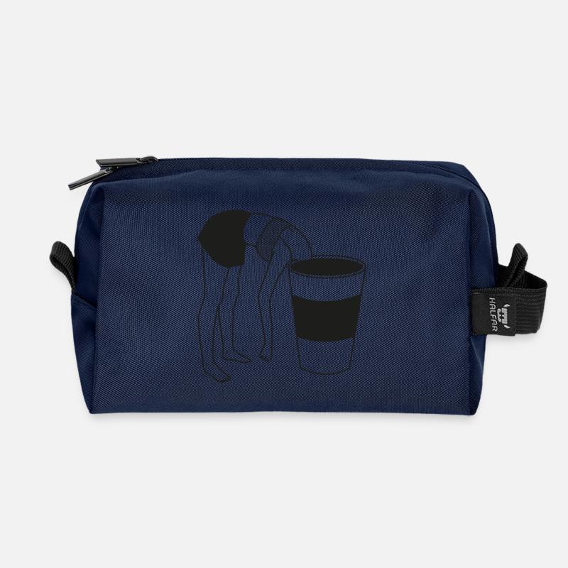 COFFE BREAK - Recycled Toiletry Zip Bag - navy