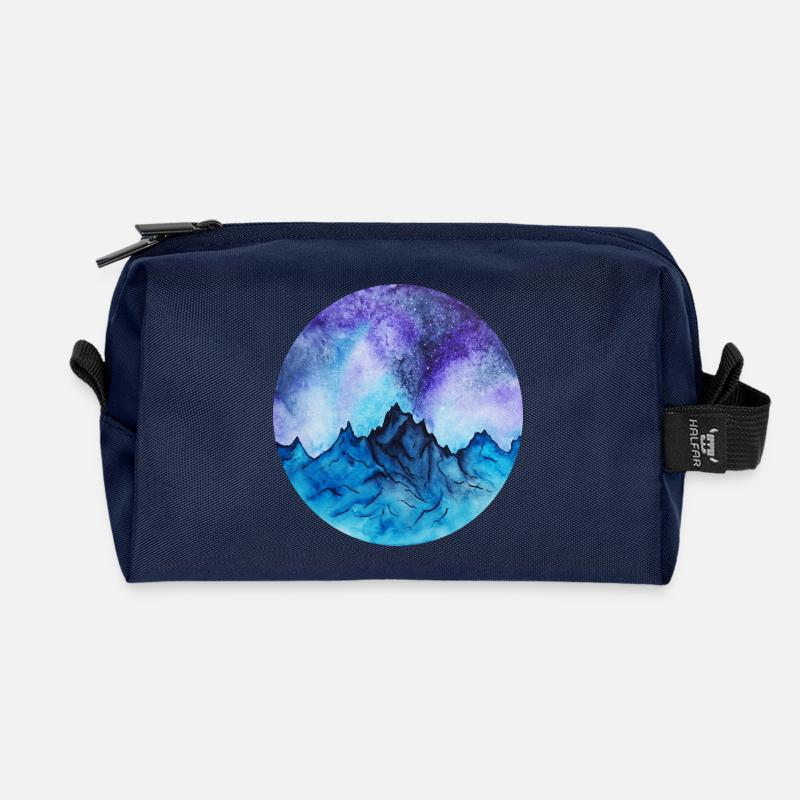 Berge - Recycelte Kulturtasche - Navy