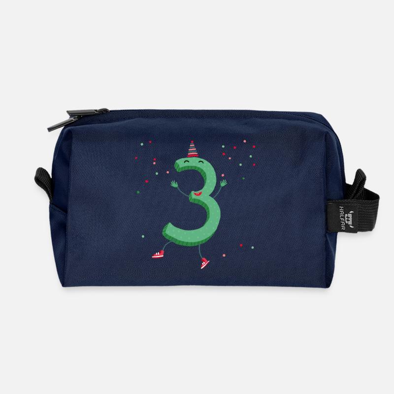 Drei Party - Recycelte Kulturtasche - Navy