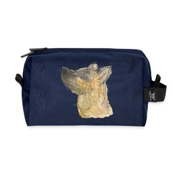 Hund - Recycelte Kulturtasche - Navy - Vorne