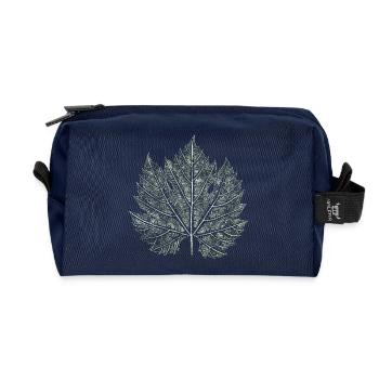 Grape Leaf / Nature Graphic Leaf - Recycled Toiletry Zip Bag - navy - Front