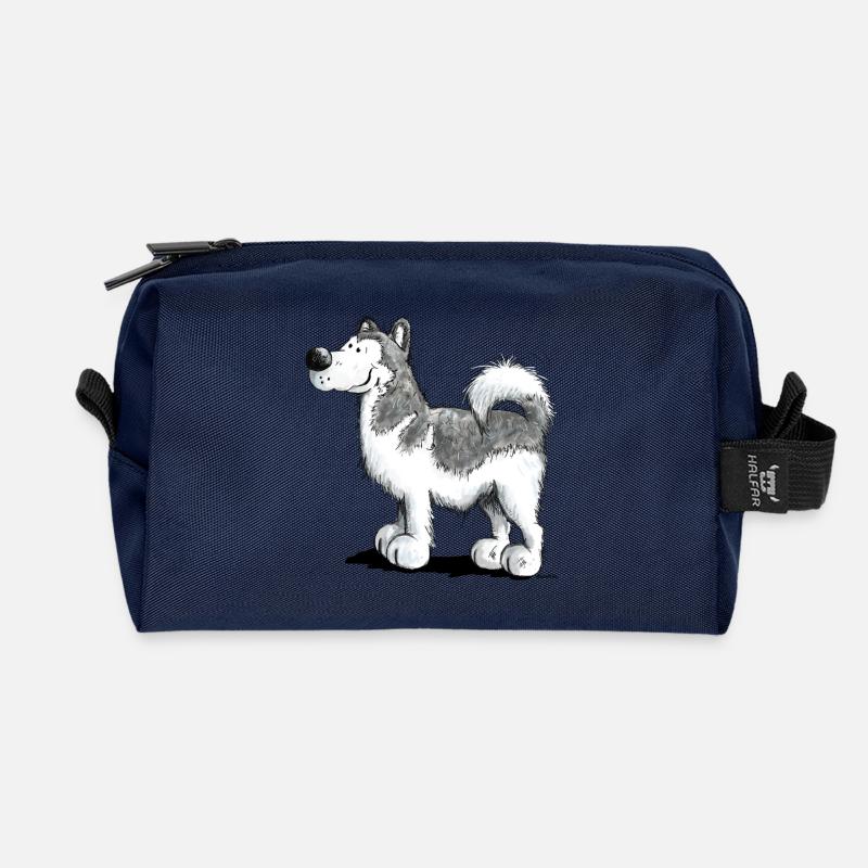Alakan Malamute - Husky - Hund - Comic - Recycelte Kulturtasche - Navy