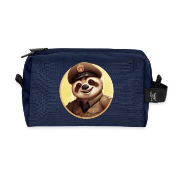 Police Sloth - Recycled Toiletry Zip Bag - navy - Front