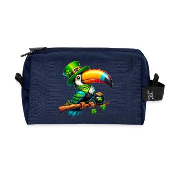 St. Patricks Day Vogel Paradiesvogel Tukan Shirt - Recycelte Kulturtasche - Navy - Vorne