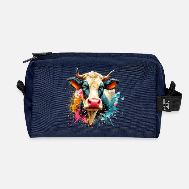 Kuh - Recycelte Kulturtasche - Navy
