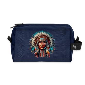 Amerikanischer Indianer Amerikanische Rote Haut - Recycelte Kulturtasche - Navy - Vorne