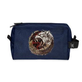 Viking Wolf Wolves Geri & Freki Valhalla d’Odin - Trousse de toilette en tissu recyclé - marine - Devant