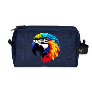 Papagei - Recycelte Kulturtasche - Navy - Vorne