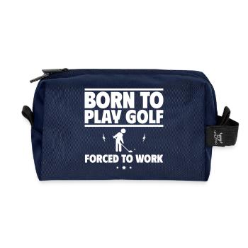 Né pour le golf, forcé de travailler - Trousse de toilette en tissu recyclé - marine - Devant