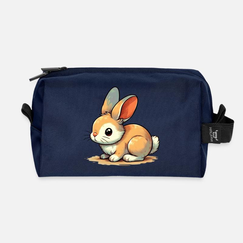 Kaninchen - Recycelte Kulturtasche - Navy