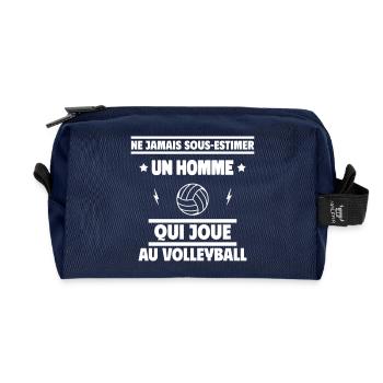 Ne jamais sous-estimer un homme volleyeur - Trousse de toilette en tissu recyclé - marine - Devant