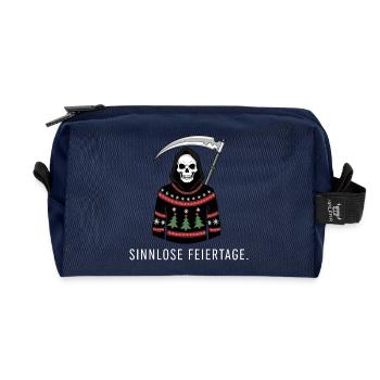 Pointless holidays - Recycled Toiletry Zip Bag - navy - Front