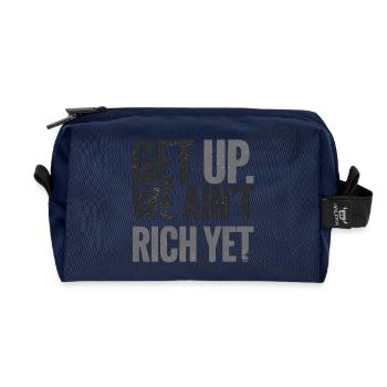 Motivational Quote, Success Getting Rich  - Recycled Toiletry Zip Bag - navy - Front