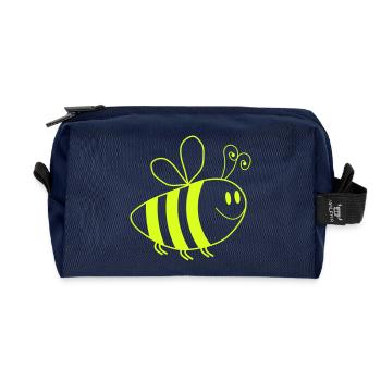 Honigbiene Cartoon - Recycelte Kulturtasche - Navy - Vorne