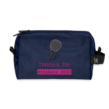 Padel Training Brisbane 2032 - Recycled Toiletry Zip Bag - navy - Front