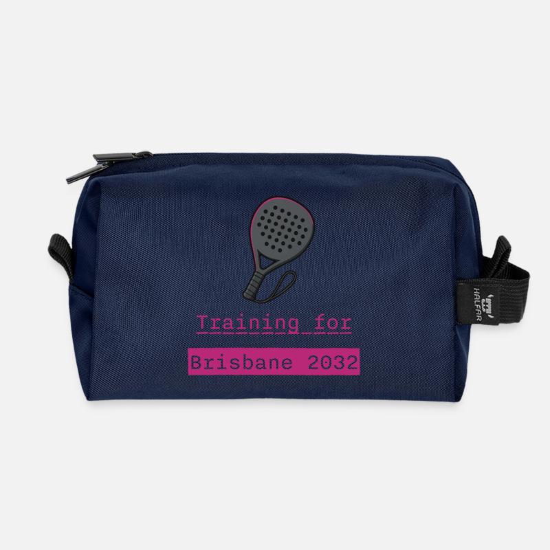 Padel Training Brisbane 2032 - Recycled Toiletry Zip Bag - navy