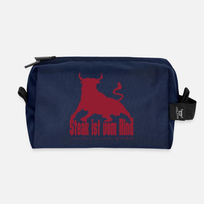 Steak ist vom Rind - King Bull Silhouette - Recycelte Kulturtasche - Navy