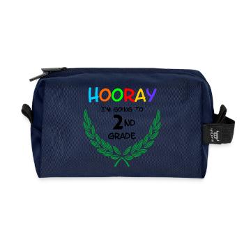 Hurra, ich gehe in die zweite Klasse** - Recycelte Kulturtasche - Navy - Vorne