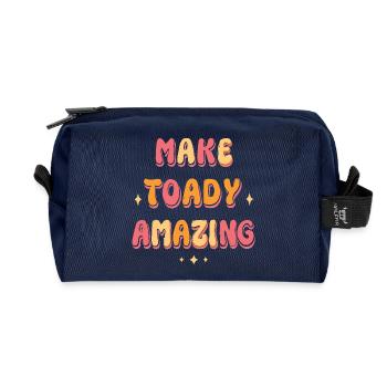 Today Gorgeous: Warm Colors - Recycled Toiletry Zip Bag - navy - Front